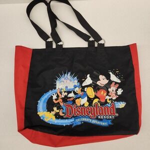 Disneyland Resort Tote Bag Black Red Mickey Mouse‎ Castle Everyday Large